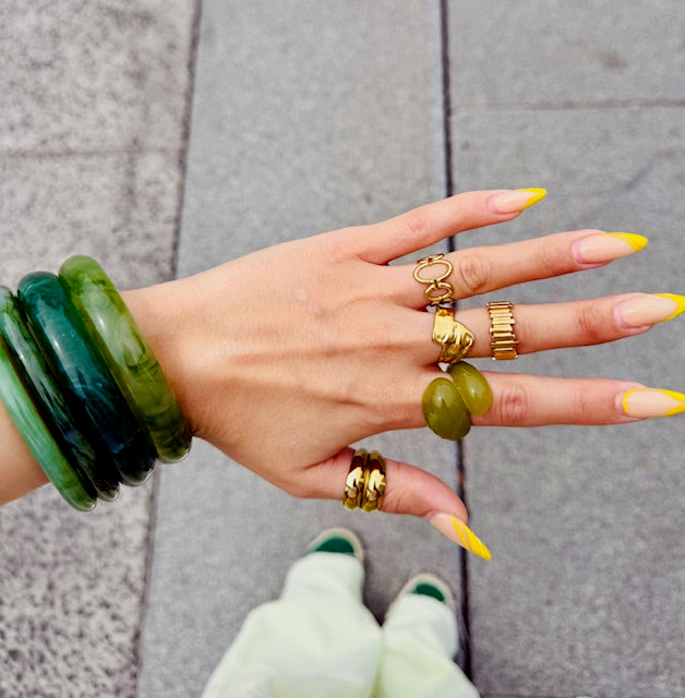 4 bracelets bangles "FOURTH"
