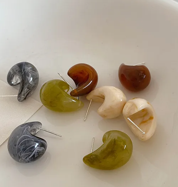 Boucles d'oreilles en résine "DROPS"